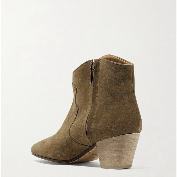 Isabel Marant Brown Dicker Suede Low Western Cowboy Boots sz 36.5 - Picture 2 of 9